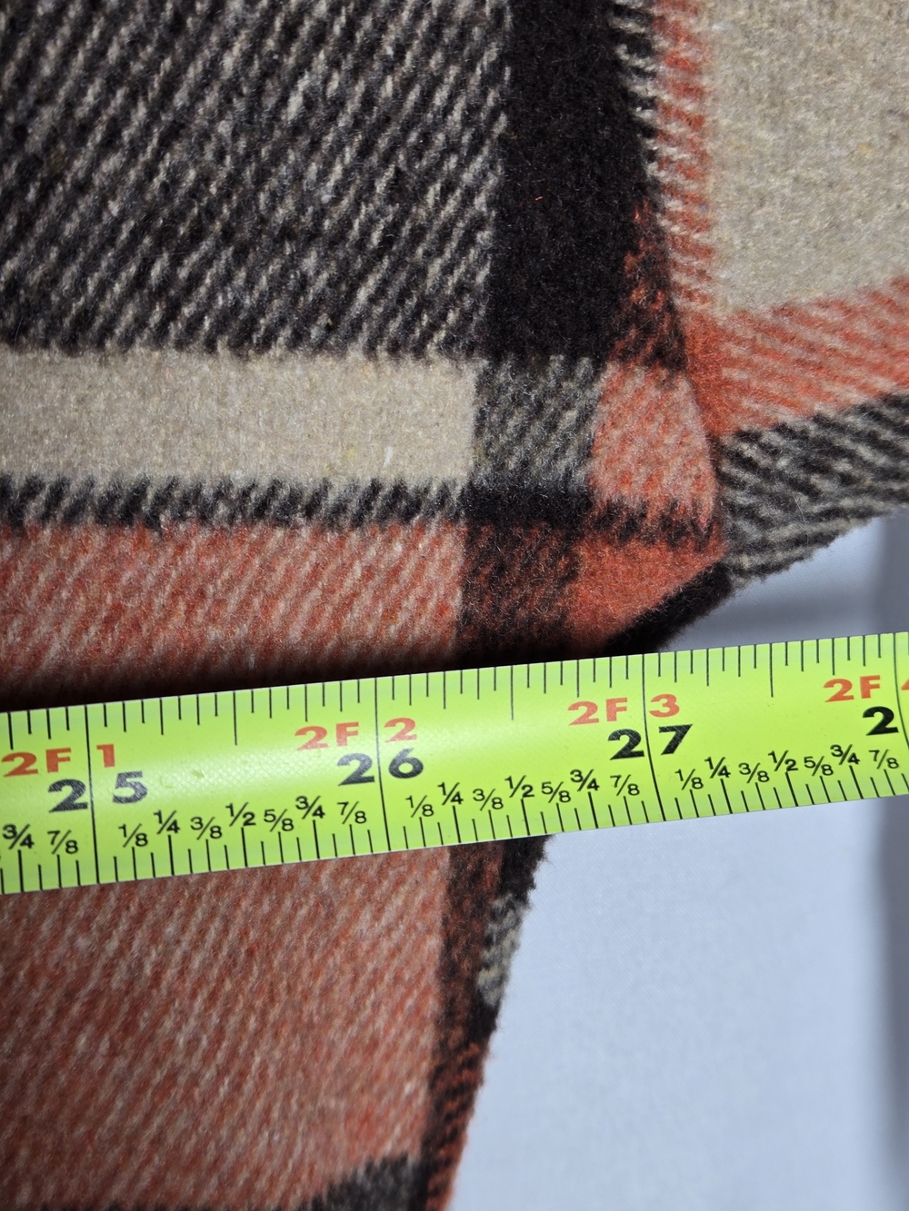 Oversized Plaid Utility Shacket Jacket in Orange and Cream - Picture 6 of 7